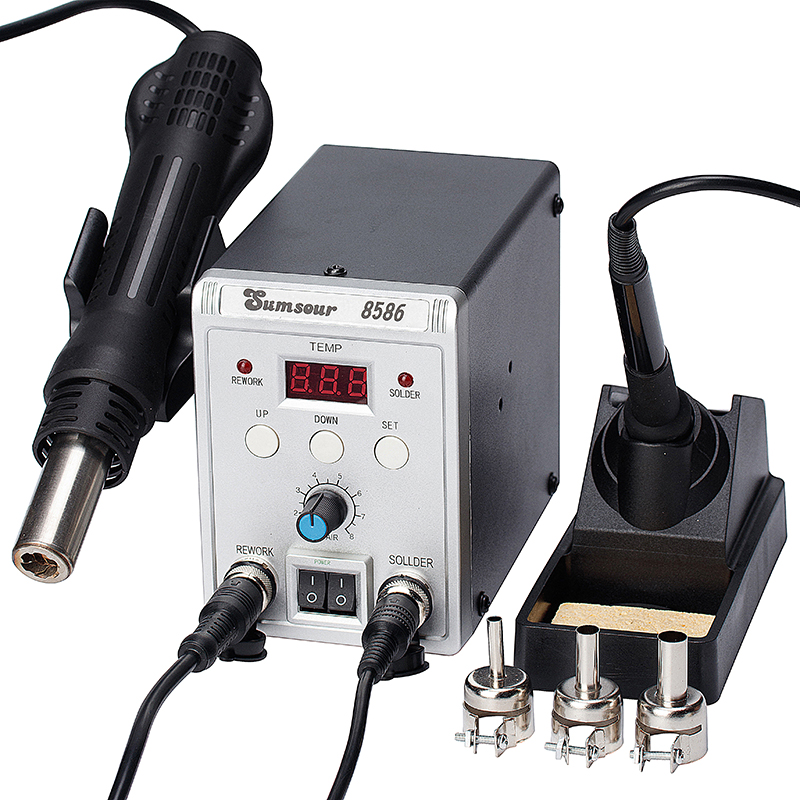 Smd Rework Station Hot Air Soldering 2 In 1 - 8586 700W 2 in 1 Display