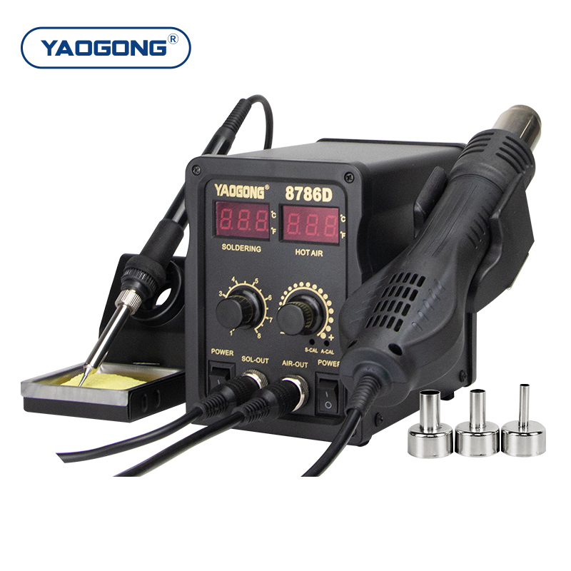 YAOGONG 8786D Stazione di rila - Smd Rework Station Hot Air Soldering 2 In 1 recensione e prezzo