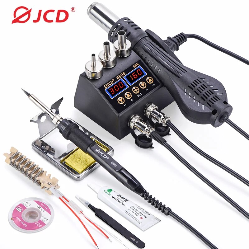JCD 8898 stazione di saldatura - Smd Rework Station Hot Air Soldering 2 In 1 recensione e prezzo