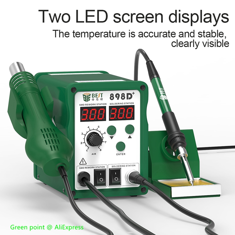 BST-898D + Display a LED 2 in  - Smd Rework Station Hot Air Soldering 2 In 1 recensione e prezzo