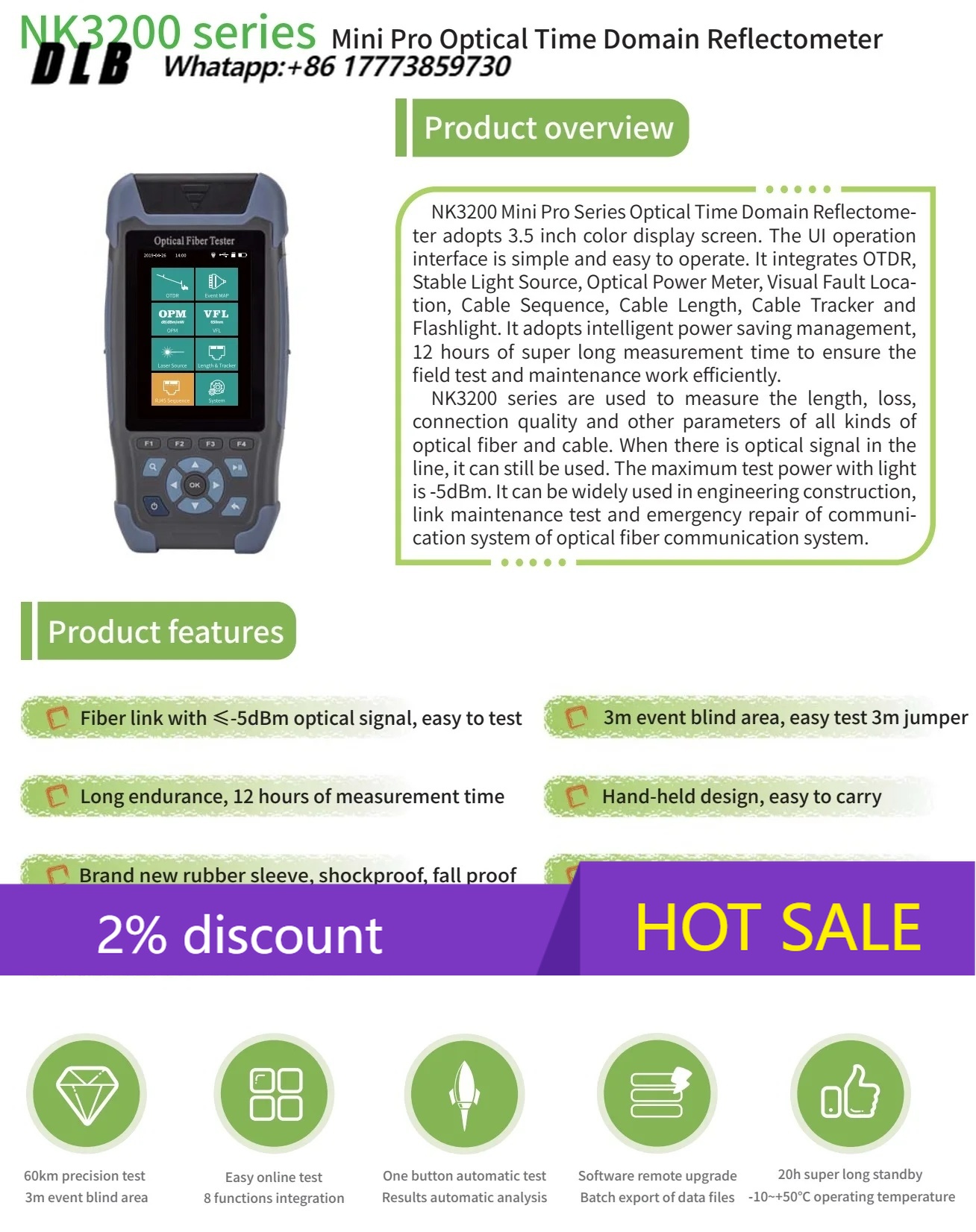 OTDR NK3200D (Optical Time Dom - Optical Time Domain Reflectometer Otdr 1310 1550Nm recensione e prezzo
